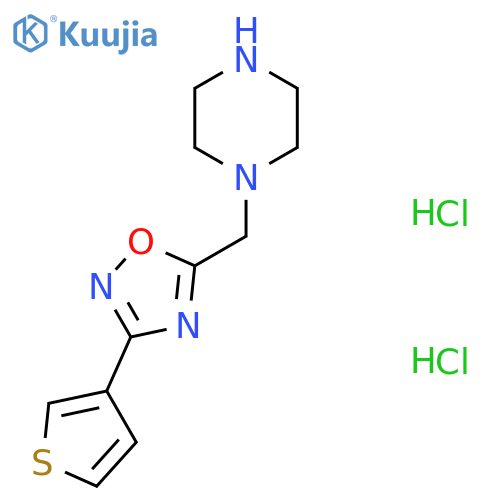 1-{[3-(Thiophen-3-yl)-1,2,4-oxadiazol-5-yl]methyl}piperazine dihydrochloride structure