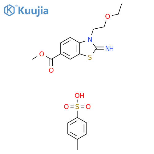 Methyl 3-(2-ethoxyethyl)-2-imino-2,3-dihydrobenzo[d]thiazole-6-carboxylate 4-methylbenzenesulfonate structure