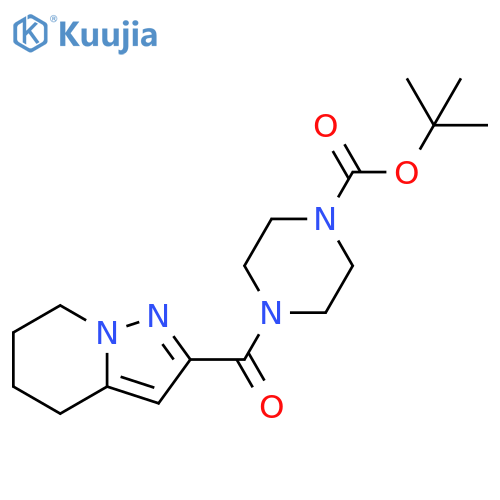 tert-butyl 4-{4H,5H,6H,7H-pyrazolo[1,5-a]pyridine-2-carbonyl}piperazine-1-carboxylate structure