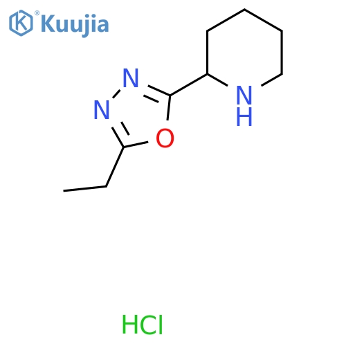 2-(5-Ethyl-1,3,4-oxadiazol-2-yl)piperidine hydrochloride structure