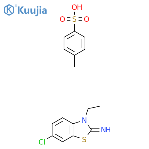 4-methylbenzene-1-sulfonic acid; 6-chloro-3-ethyl-2,3-dihydro-1,3-benzothiazol-2-imine structure