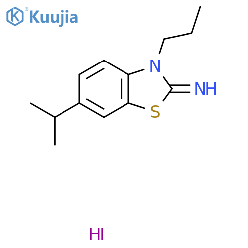 6-(propan-2-yl)-3-propyl-2,3-dihydro-1,3-benzothiazol-2-imine hydroiodide structure
