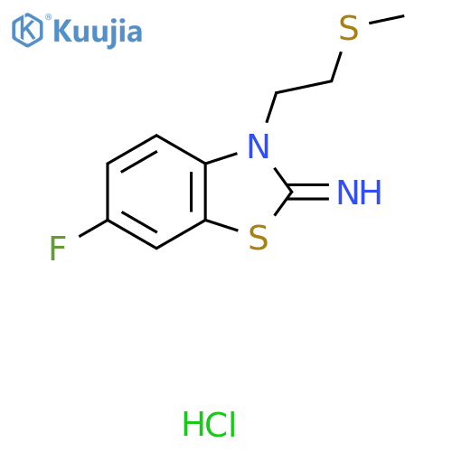 6-fluoro-3-[2-(methylsulfanyl)ethyl]-2,3-dihydro-1,3-benzothiazol-2-imine hydrochloride structure