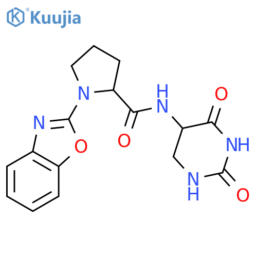 1-(1,3-benzoxazol-2-yl)-N-(2,4-dioxo-1,2,3,4-tetrahydropyrimidin-5-yl)pyrrolidine-2-carboxamide structure