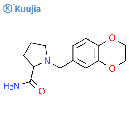 1-(2,3-dihydro-1,4-benzodioxin-6-yl)methylpyrrolidine-2-carboxamide structure