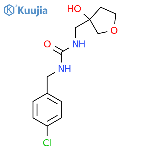 1-(4-chlorophenyl)methyl-3-(3-hydroxyoxolan-3-yl)methylurea structure