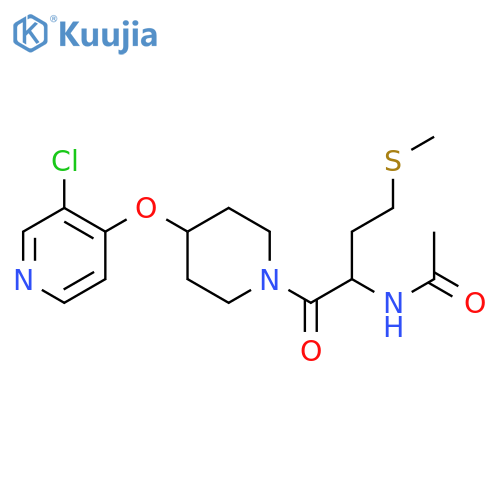 N-(1-{4-(3-chloropyridin-4-yl)oxypiperidin-1-yl}-4-(methylsulfanyl)-1-oxobutan-2-yl)acetamide structure