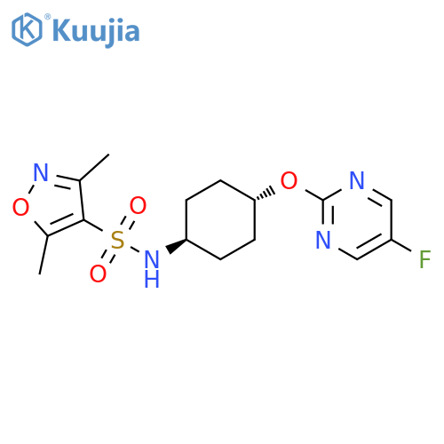 3,5-dimethyl-N-[(1r,4r)-4-[(5-fluoropyrimidin-2-yl)oxy]cyclohexyl]-1,2-oxazole-4-sulfonamide structure
