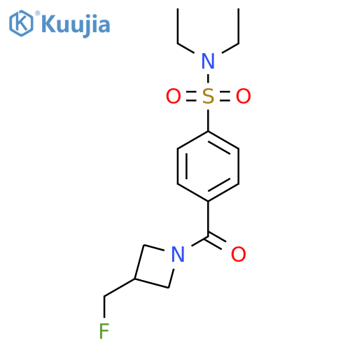 N,N-diethyl-4-3-(fluoromethyl)azetidine-1-carbonylbenzene-1-sulfonamide structure