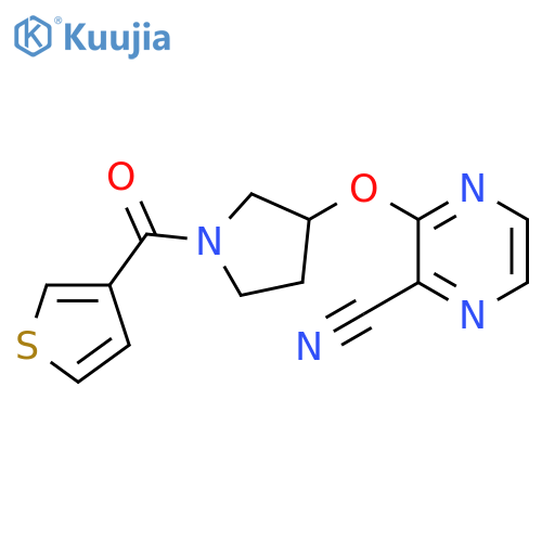 3-{[1-(thiophene-3-carbonyl)pyrrolidin-3-yl]oxy}pyrazine-2-carbonitrile structure