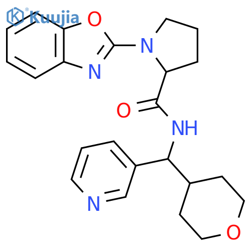 1-(1,3-benzoxazol-2-yl)-N-[(oxan-4-yl)(pyridin-3-yl)methyl]pyrrolidine-2-carboxamide structure
