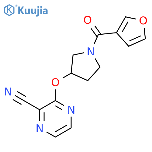3-{[1-(furan-3-carbonyl)pyrrolidin-3-yl]oxy}pyrazine-2-carbonitrile structure