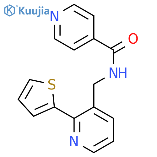 N-{[2-(thiophen-2-yl)pyridin-3-yl]methyl}pyridine-4-carboxamide structure