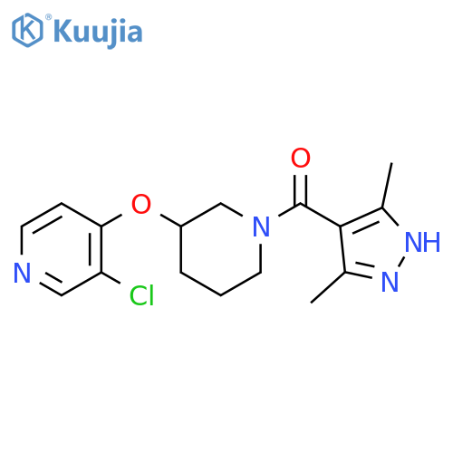 3-chloro-4-{[1-(3,5-dimethyl-1H-pyrazole-4-carbonyl)piperidin-3-yl]oxy}pyridine structure
