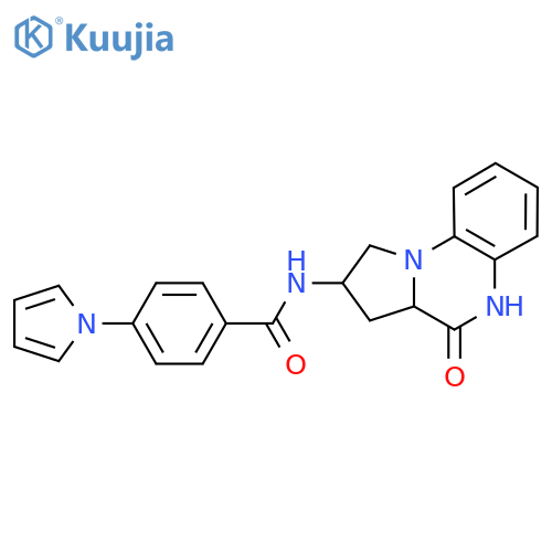 N-{4-oxo-1H,2H,3H,3aH,4H,5H-pyrrolo1,2-aquinoxalin-2-yl}-4-(1H-pyrrol-1-yl)benzamide structure