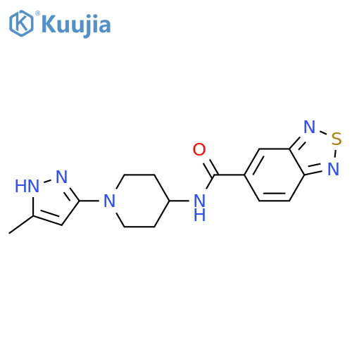 N-[1-(5-methyl-1H-pyrazol-3-yl)piperidin-4-yl]-2,1,3-benzothiadiazole-5-carboxamide structure