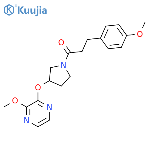 3-(4-methoxyphenyl)-1-{3-[(3-methoxypyrazin-2-yl)oxy]pyrrolidin-1-yl}propan-1-one structure
