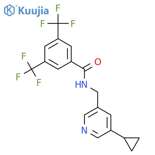 N-(5-cyclopropylpyridin-3-yl)methyl-3,5-bis(trifluoromethyl)benzamide structure