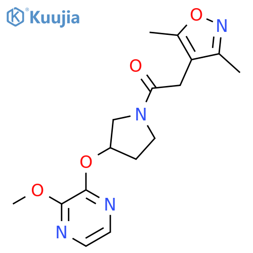 2-(3,5-dimethyl-1,2-oxazol-4-yl)-1-{3-[(3-methoxypyrazin-2-yl)oxy]pyrrolidin-1-yl}ethan-1-one structure