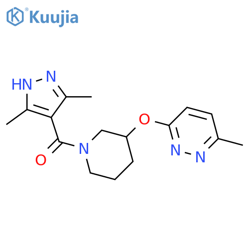 3-{[1-(3,5-dimethyl-1H-pyrazole-4-carbonyl)piperidin-3-yl]oxy}-6-methylpyridazine structure