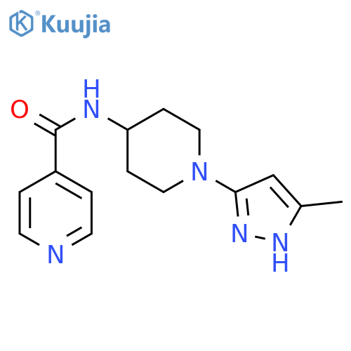 N-[1-(5-methyl-1H-pyrazol-3-yl)piperidin-4-yl]pyridine-4-carboxamide structure