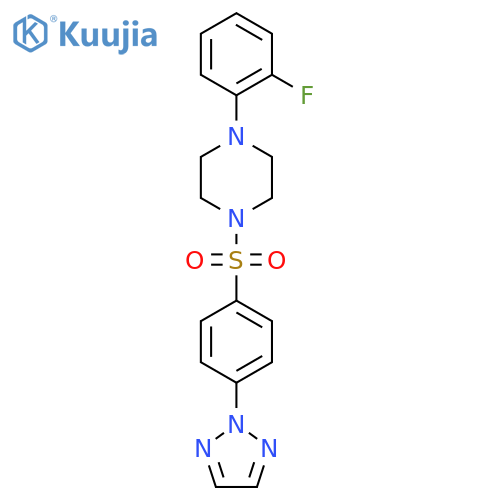 1-(2-fluorophenyl)-4-4-(2H-1,2,3-triazol-2-yl)benzenesulfonylpiperazine structure