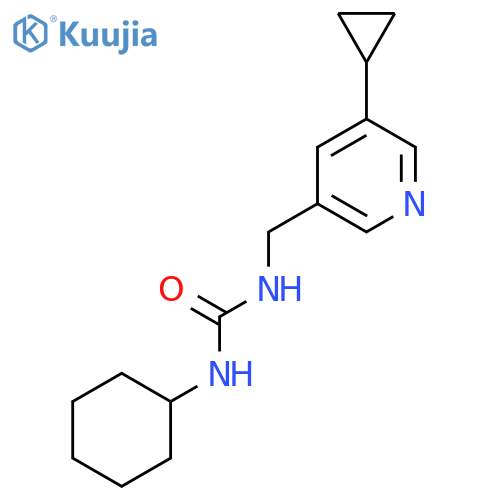 1-cyclohexyl-3-(5-cyclopropylpyridin-3-yl)methylurea structure