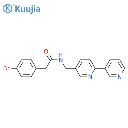 N-({[2,3'-bipyridine]-5-yl}methyl)-2-(4-bromophenyl)acetamide structure