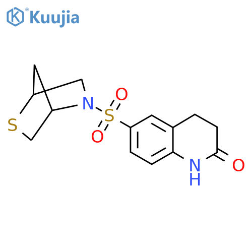 6-{2-thia-5-azabicyclo[2.2.1]heptane-5-sulfonyl}-1,2,3,4-tetrahydroquinolin-2-one structure