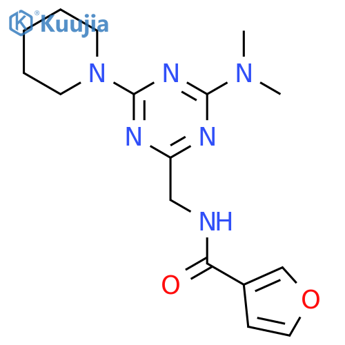 N-{4-(dimethylamino)-6-(piperidin-1-yl)-1,3,5-triazin-2-ylmethyl}furan-3-carboxamide structure