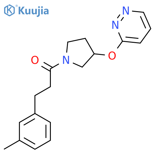 3-(3-methylphenyl)-1-[3-(pyridazin-3-yloxy)pyrrolidin-1-yl]propan-1-one structure