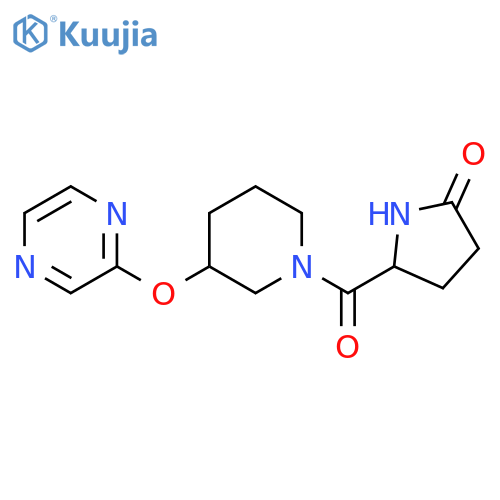 5-[3-(pyrazin-2-yloxy)piperidine-1-carbonyl]pyrrolidin-2-one structure