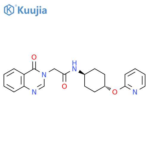 2-(4-oxo-3,4-dihydroquinazolin-3-yl)-N-[(1r,4r)-4-(pyridin-2-yloxy)cyclohexyl]acetamide structure