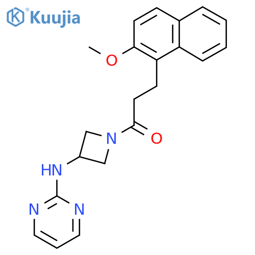 3-(2-methoxynaphthalen-1-yl)-1-{3-(pyrimidin-2-yl)aminoazetidin-1-yl}propan-1-one structure