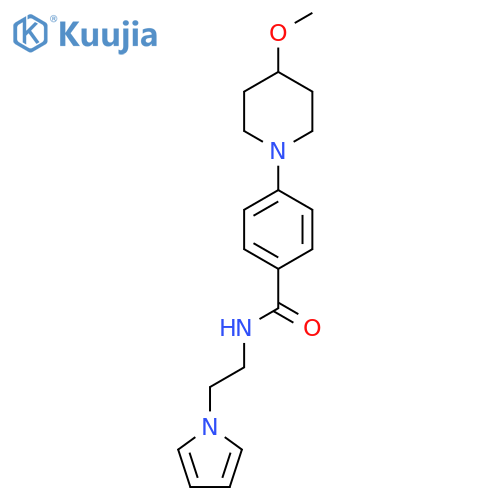 4-(4-methoxypiperidin-1-yl)-N-2-(1H-pyrrol-1-yl)ethylbenzamide structure