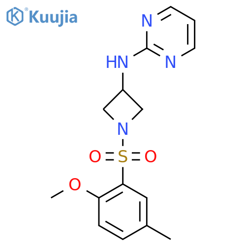 N-1-(2-methoxy-5-methylbenzenesulfonyl)azetidin-3-ylpyrimidin-2-amine structure