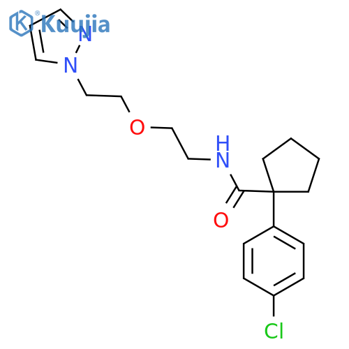 1-(4-chlorophenyl)-N-{2-2-(1H-pyrazol-1-yl)ethoxyethyl}cyclopentane-1-carboxamide structure