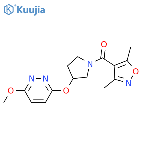 3-{[1-(3,5-dimethyl-1,2-oxazole-4-carbonyl)pyrrolidin-3-yl]oxy}-6-methoxypyridazine structure