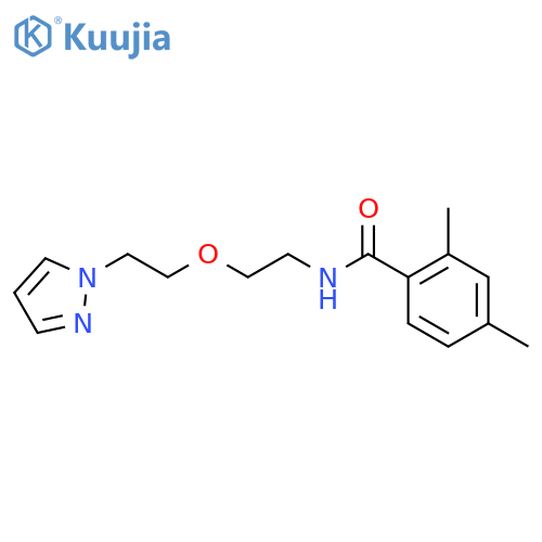 2,4-dimethyl-N-{2-2-(1H-pyrazol-1-yl)ethoxyethyl}benzamide structure