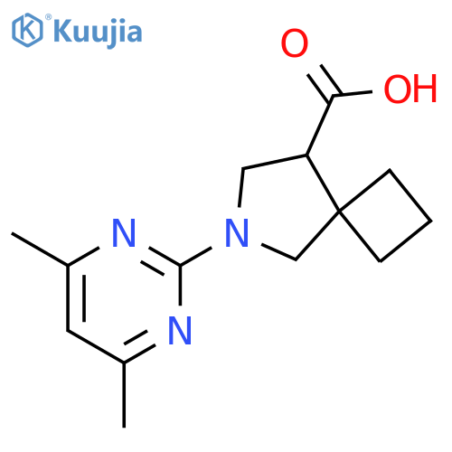 6-(4,6-dimethylpyrimidin-2-yl)-6-azaspiro[3.4]octane-8-carboxylic acid structure