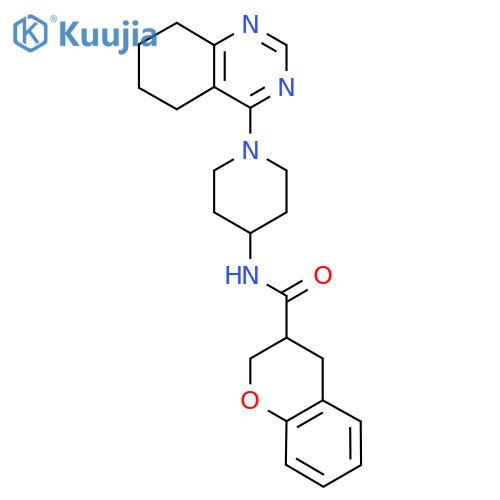 N-[1-(5,6,7,8-tetrahydroquinazolin-4-yl)piperidin-4-yl]-3,4-dihydro-2H-1-benzopyran-3-carboxamide structure