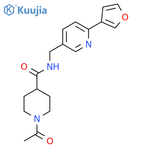 1-acetyl-N-{6-(furan-3-yl)pyridin-3-ylmethyl}piperidine-4-carboxamide structure
