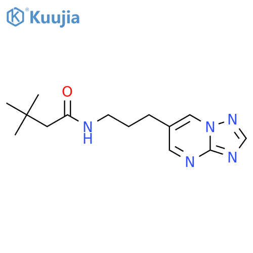 N-(3-([1,2,4]triazolo[1,5-a]pyrimidin-6-yl)propyl)-3,3-dimethylbutanamide structure