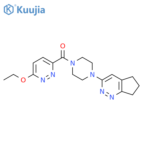 3-(4-{5H,6H,7H-cyclopentacpyridazin-3-yl}piperazine-1-carbonyl)-6-ethoxypyridazine structure