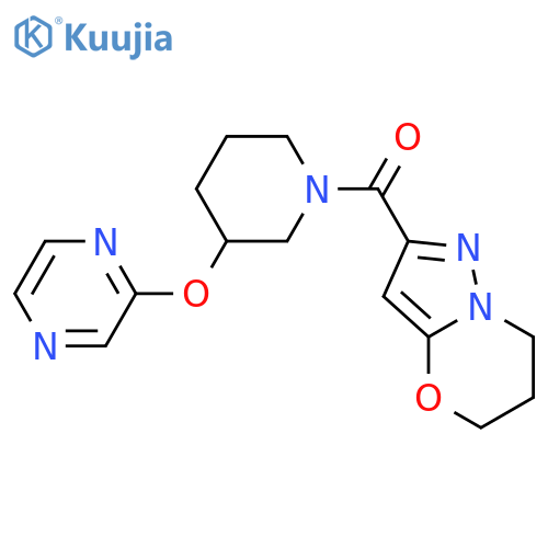 2-[(1-{5H,6H,7H-pyrazolo[3,2-b][1,3]oxazine-2-carbonyl}piperidin-3-yl)oxy]pyrazine structure