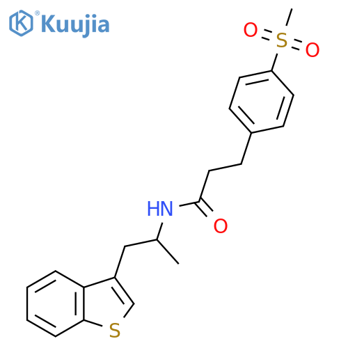 N-1-(1-benzothiophen-3-yl)propan-2-yl-3-(4-methanesulfonylphenyl)propanamide structure