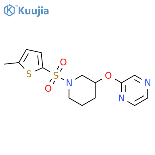 2-({1-[(5-methylthiophen-2-yl)sulfonyl]piperidin-3-yl}oxy)pyrazine structure