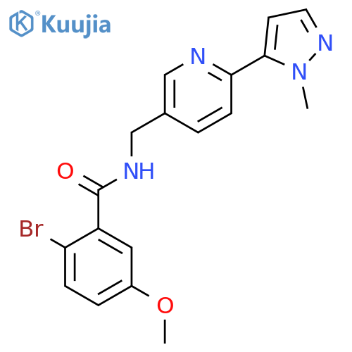 2-bromo-5-methoxy-N-{6-(1-methyl-1H-pyrazol-5-yl)pyridin-3-ylmethyl}benzamide structure