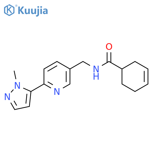 N-{6-(1-methyl-1H-pyrazol-5-yl)pyridin-3-ylmethyl}cyclohex-3-ene-1-carboxamide structure
