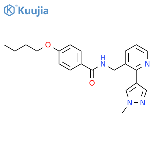 4-butoxy-N-{2-(1-methyl-1H-pyrazol-4-yl)pyridin-3-ylmethyl}benzamide structure